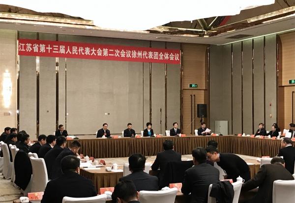 江苏省第十三届人民代表大会第二次会议徐州代表团全体会议召开